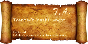 Trencsánszki Andor névjegykártya