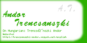andor trencsanszki business card